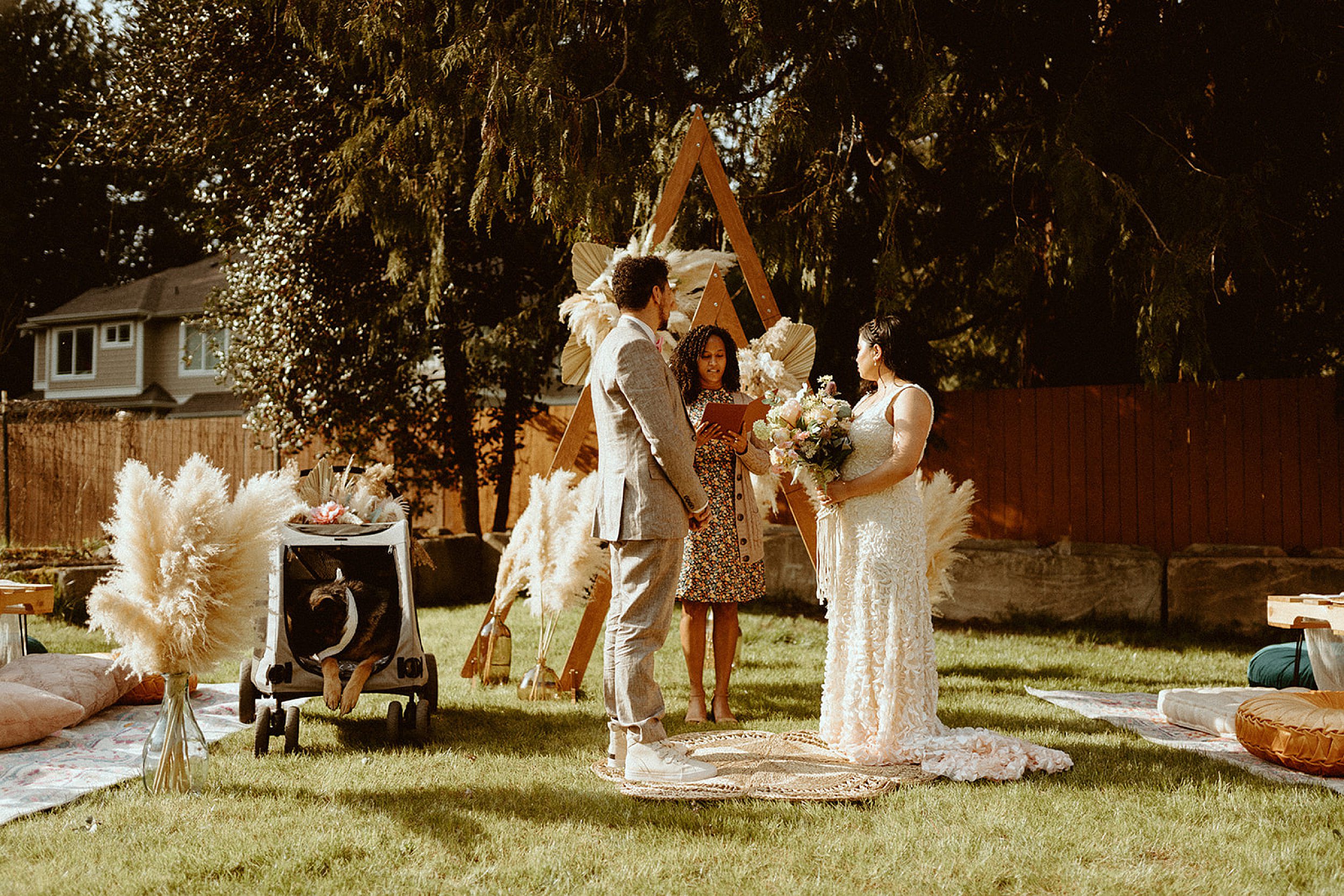 boho backyard wedding