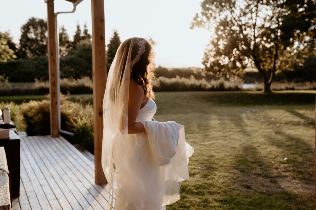 Close-up of bride at PNW micro wedding