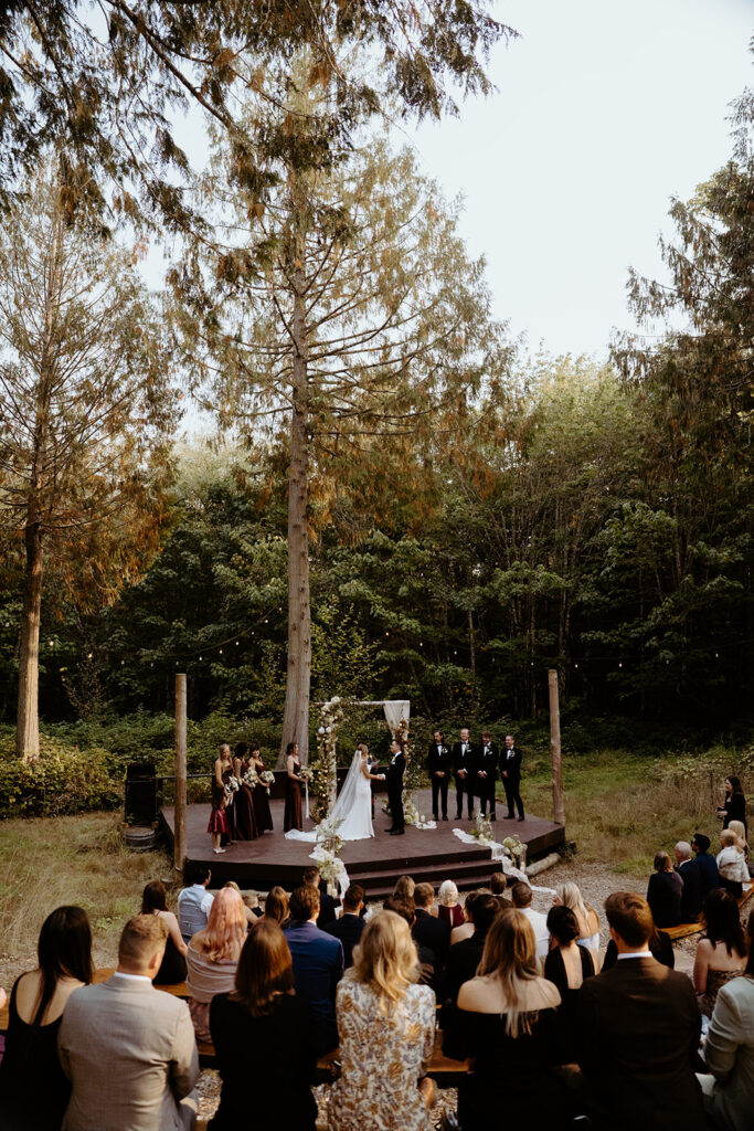 wedding ceremony at misty clover farm in port townsend